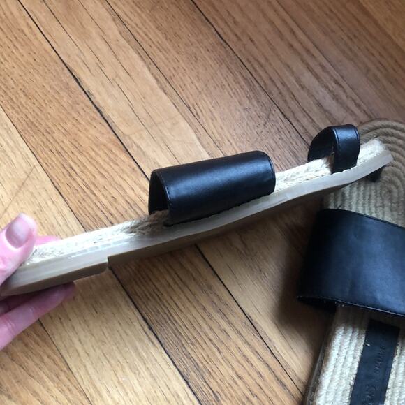 ASOS brand Women's size 6 Black Tan Slide Sandals Toe Loop ASOS 4 - Picture 3 of 4